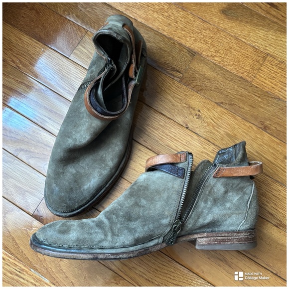 A.S. 98 Suede Leather Strappy Sand Ankle Booties Size 40/9-9.5 - Picture 3 of 13